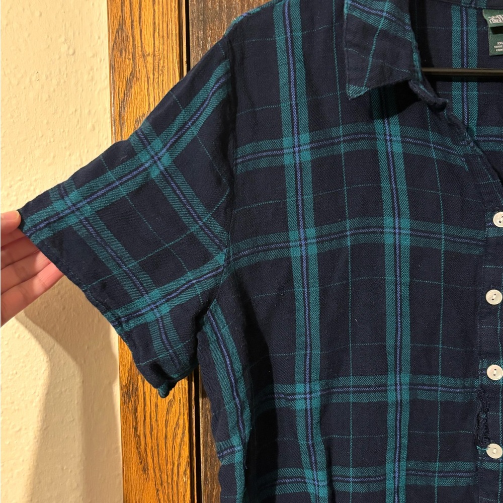 Wild Fable Navy and Teal Plaid Shirt - Picture 3 of 6